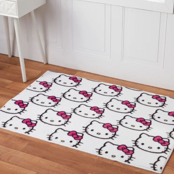 Hello Kitty Faux Fur Accent Rug - Picture 1 of 14